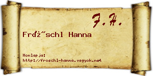 Fröschl Hanna névjegykártya
